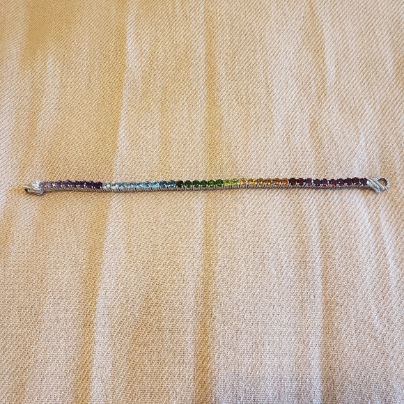 Judith Ripka Rainbow Gem Tennis Bracelet - Picture 4 of 7